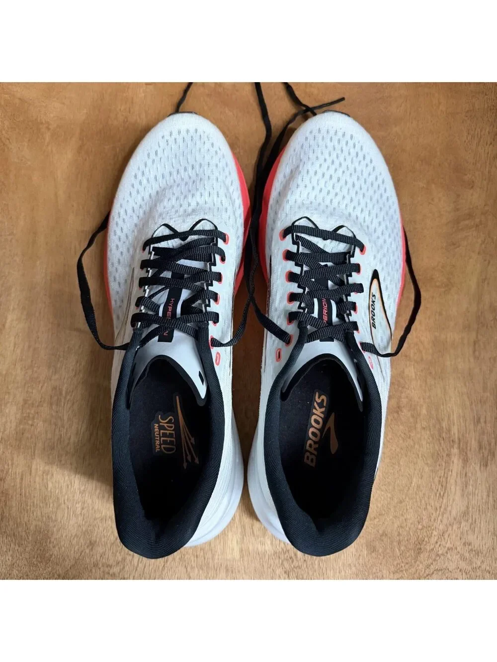 Brooks Hyperion Shoes Mens 11.5 D White Fiery Coral Running Sneakers 1104071D497